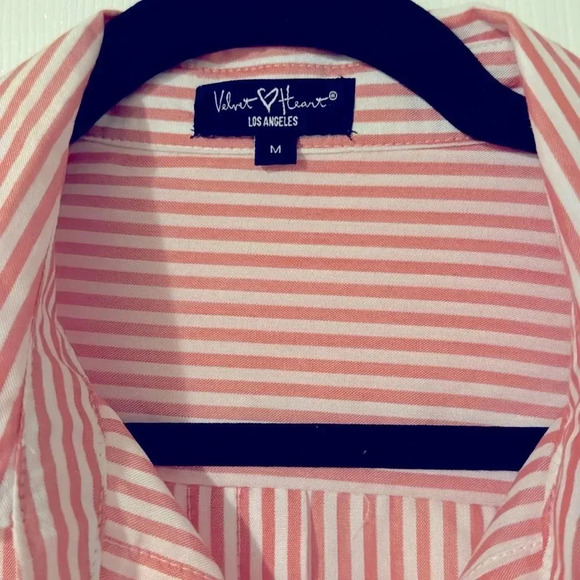 Velvet Heart | Pink and White striped | Elisa button down | size M - Picture 2 of 7
